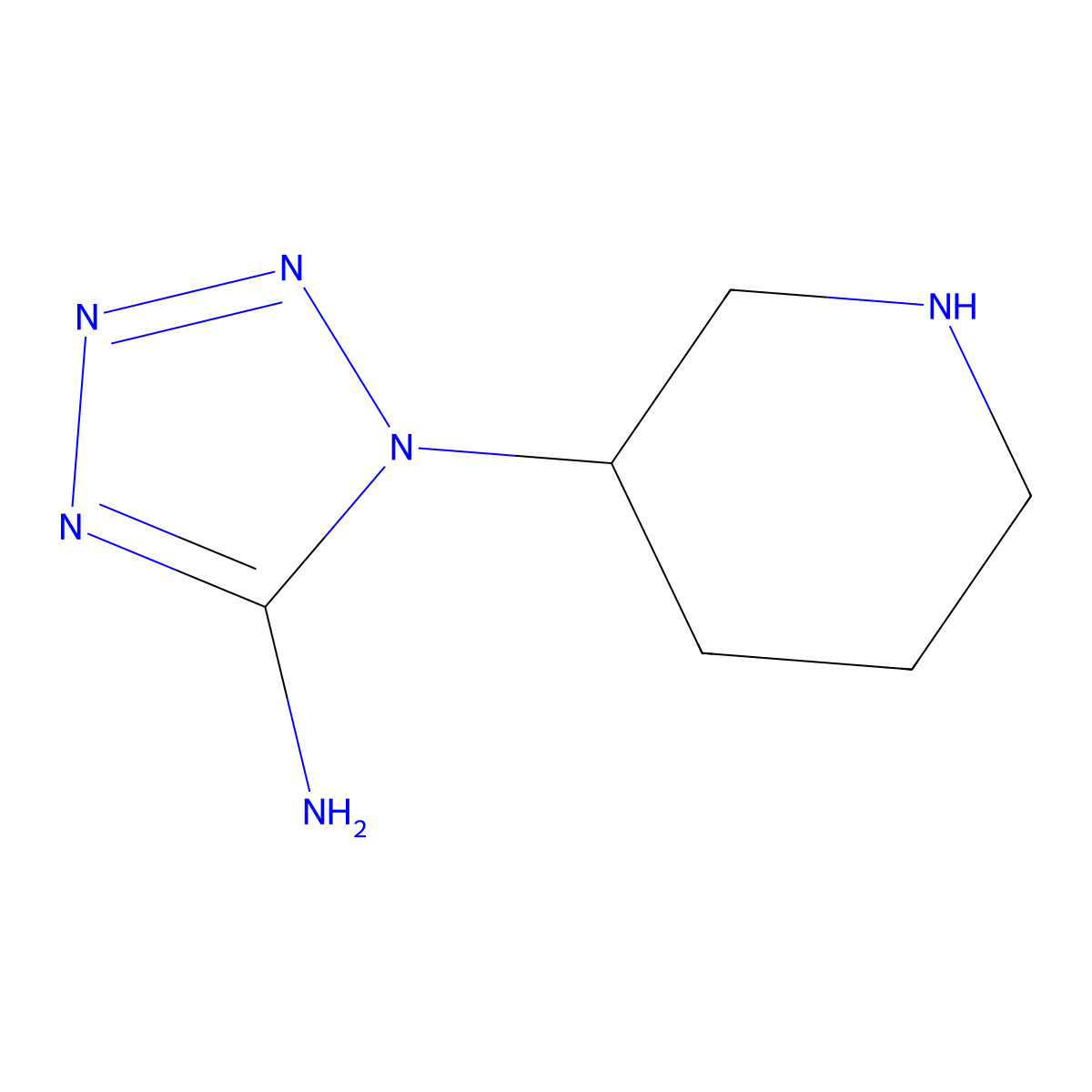 1-(piperidin-3-yl)-1H-1,2,3,4-tetrazol-5-amine molecular structure, CAS 2384856-56-6