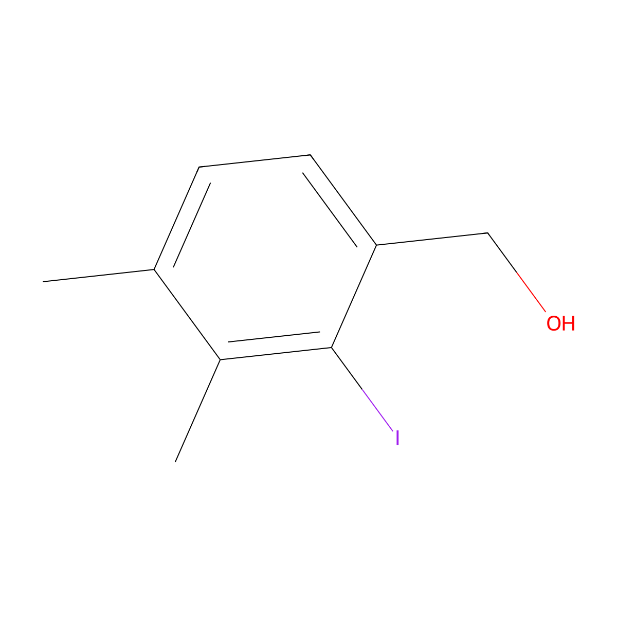 (2-Iodo-3,4-dimethylphenyl)methanol molecular structure, CAS 2384859-13-4
