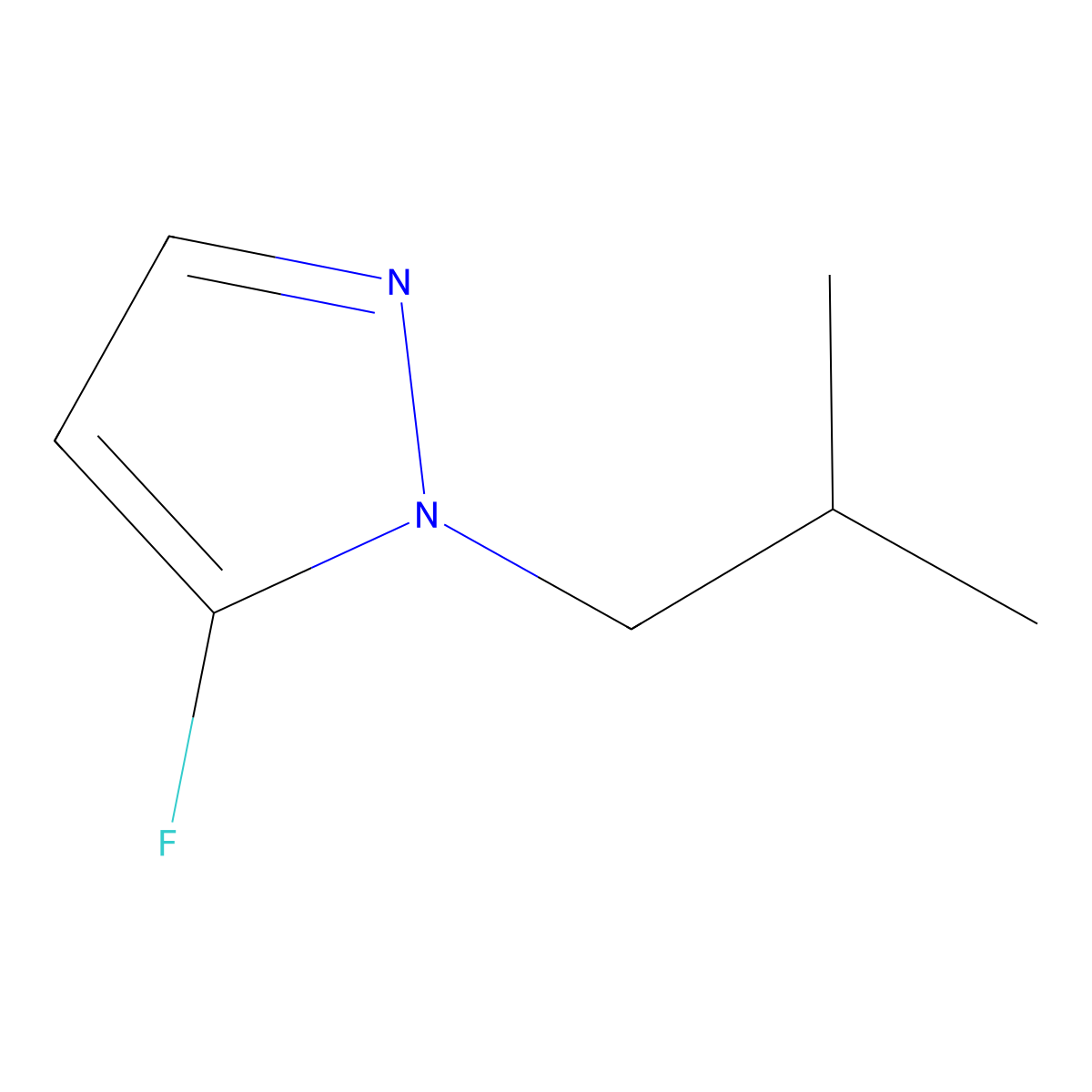 5-Fluoro-1-isobutyl-1H-pyrazole molecular structure, CAS 2384860-05-1