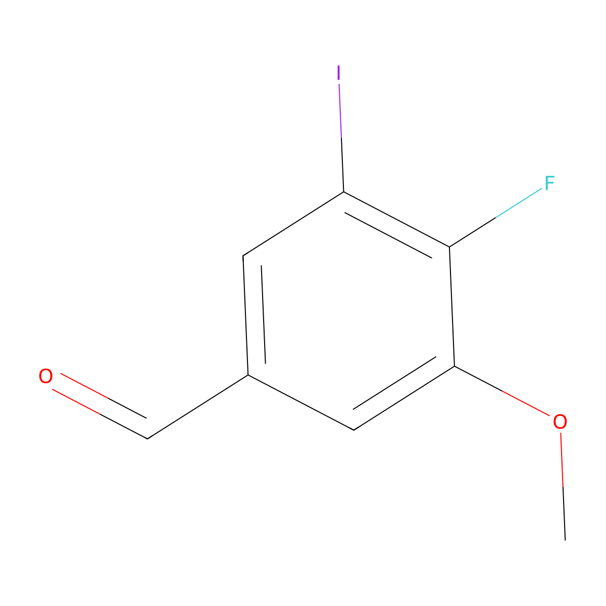 4-Fluoro-3-iodo-5-methoxybenzaldehyde molecular structure, CAS 2384860-47-1