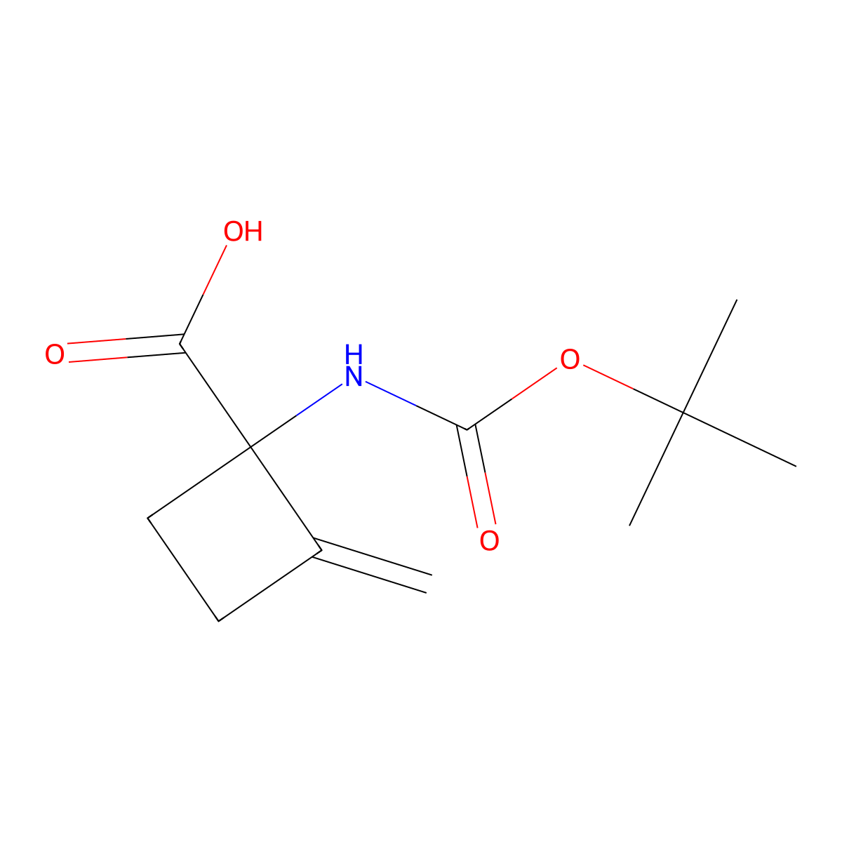 1-{[(Tert-butoxy)carbonyl]amino}-2-methylidenecyclobutane-1-carboxylicacid molecular structure, CAS 2384860-84-6