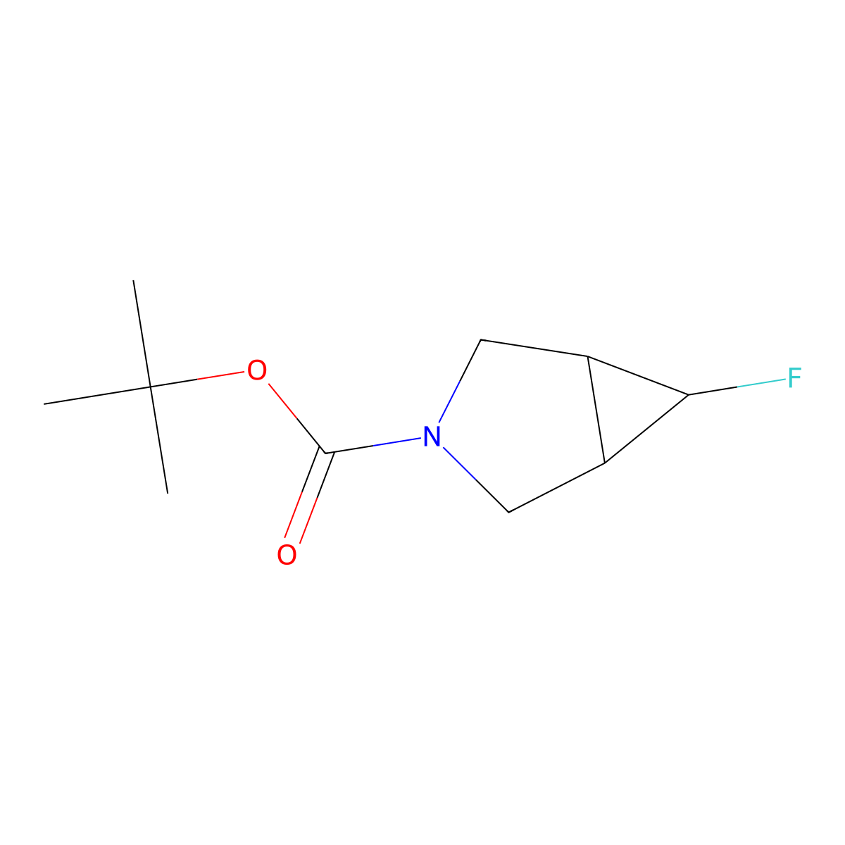 tert-Butyl 6-fluoro-3-azabicyclo[3.1.0]hexane-3-carboxylate molecular structure, CAS 2384860-98-2