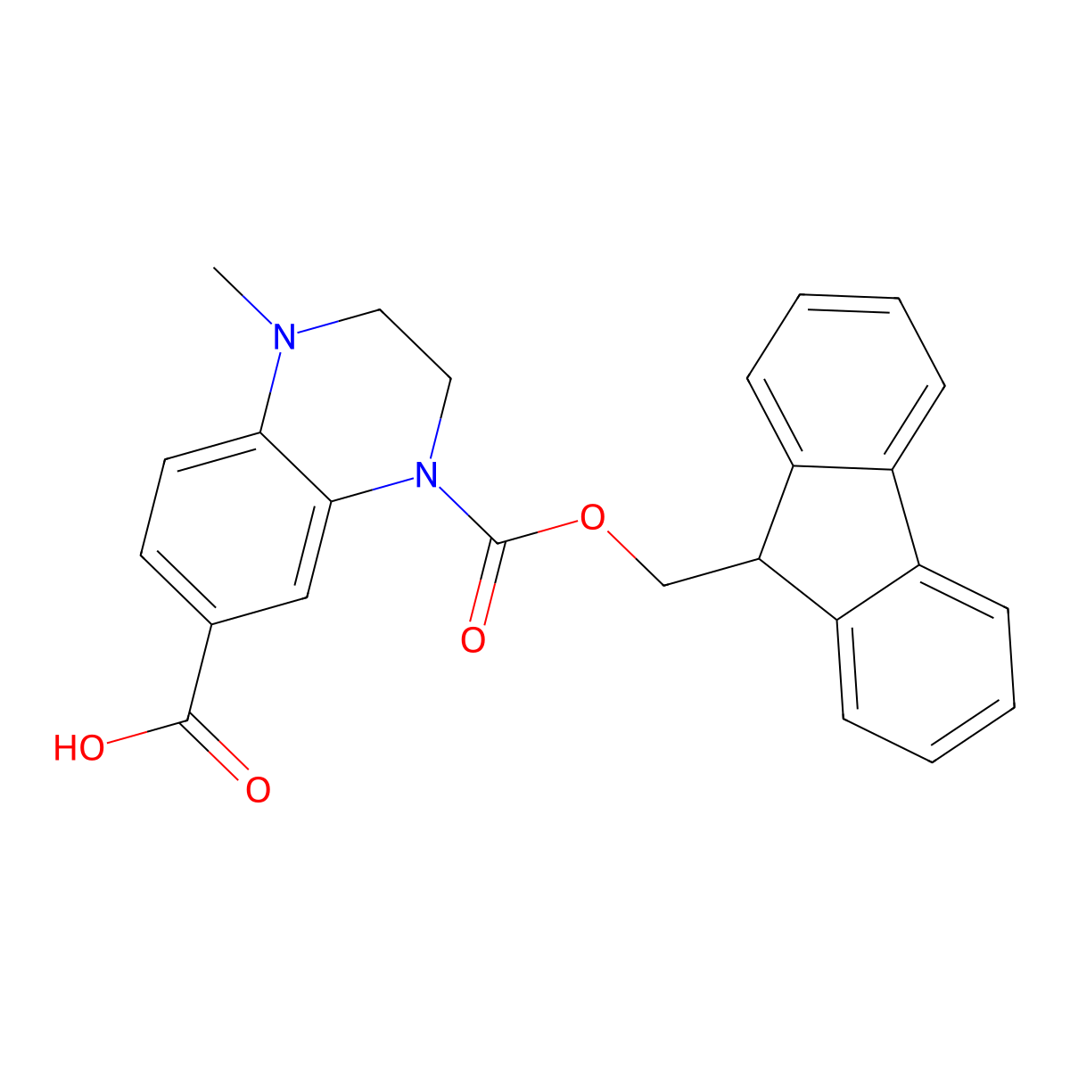 4-{[(9H-fluoren-9-yl)methoxy]carbonyl}-1-methyl-1,2,3,4-tetrahydroquinoxaline-6-carboxylic acid molecular structure, CAS 2384867-91-6