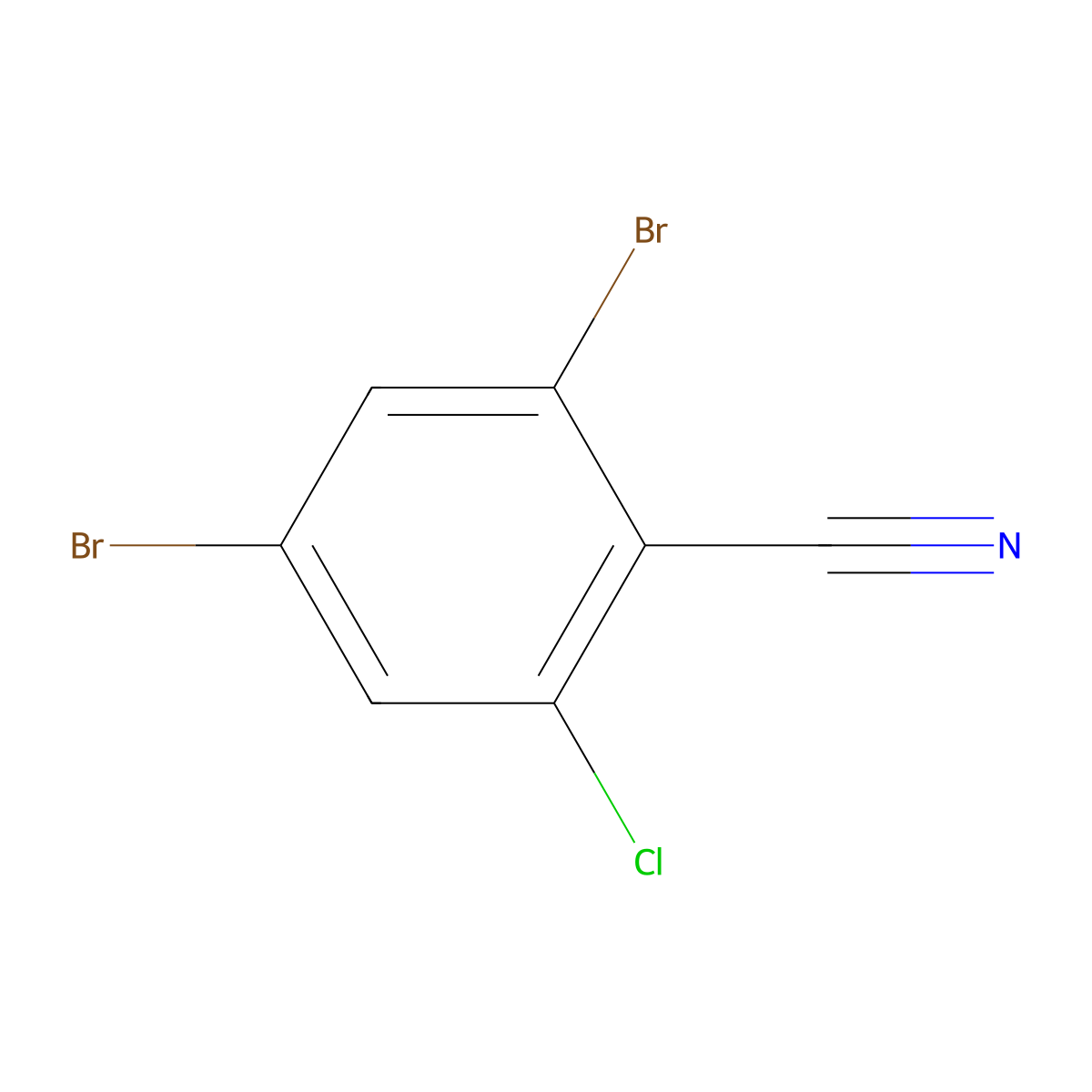 2,4-Dibromo-6-chlorobenzonitrile molecular structure, CAS 2384872-08-4