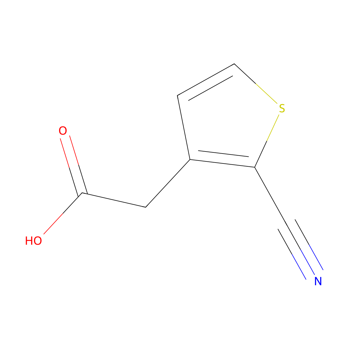 2-(2-Cyanothiophen-3-yl)acetic acid molecular structure, CAS 2384879-91-6