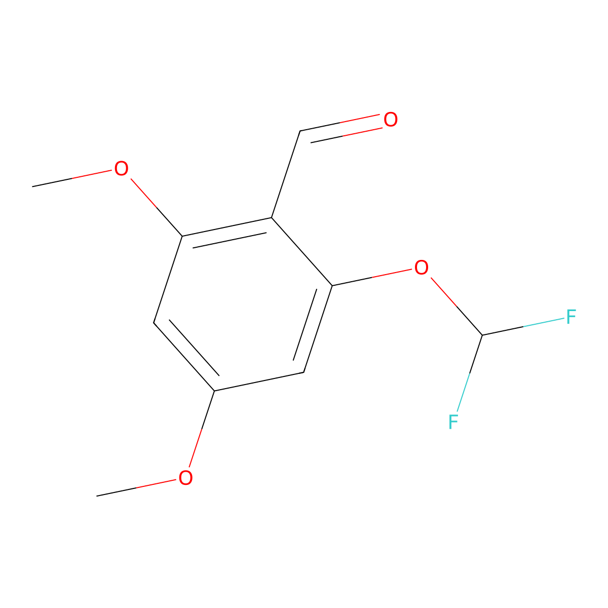 2-(Difluoromethoxy)-4,6-dimethoxybenzaldehyde molecular structure, CAS 2384881-81-4