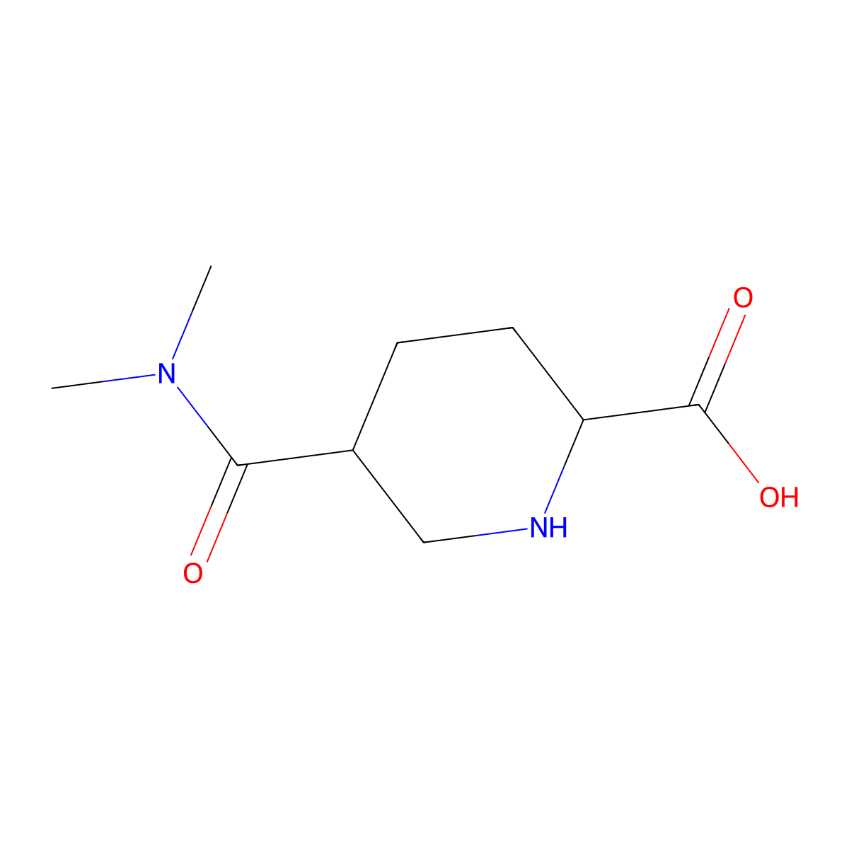 5-(Dimethylcarbamoyl)piperidine-2-carboxylic acid molecular structure, CAS 2384886-25-1