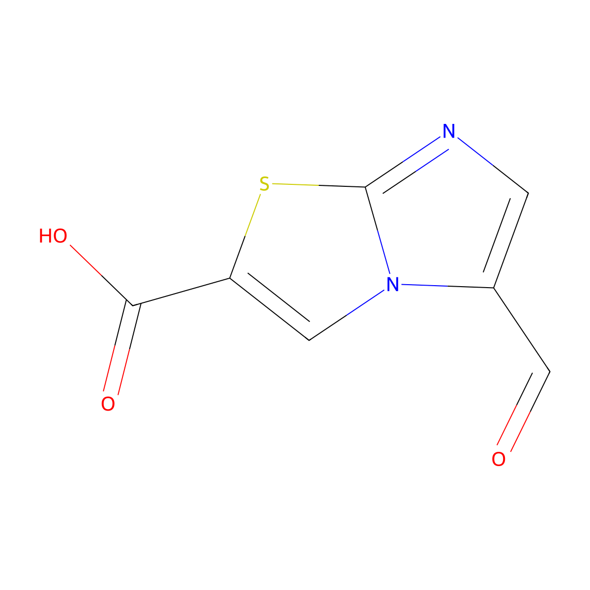 5-Formylimidazo[2,1-b][1,3]thiazole-2-carboxylic acid molecular structure, CAS 2384894-85-1