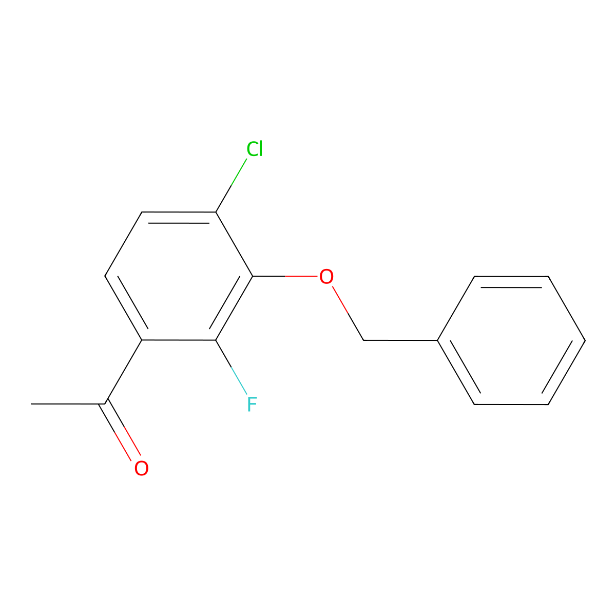 1-(3-(Benzyloxy)-4-chloro-2-fluorophenyl)ethanone molecular structure, CAS 2384897-53-2