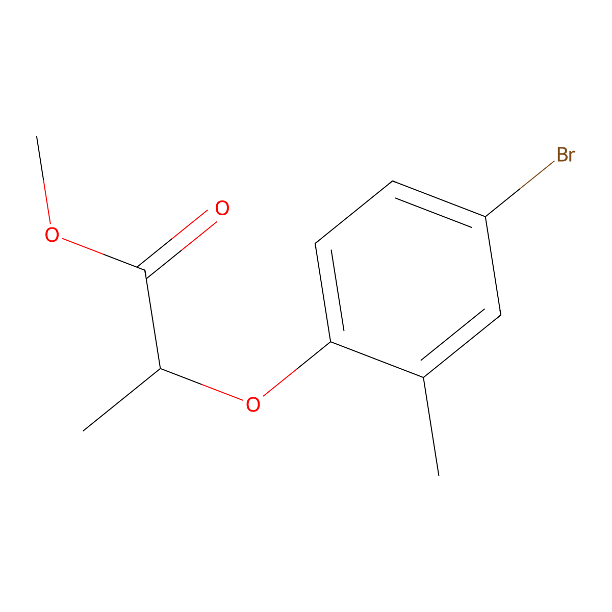 Methyl 2-(4-bromo-2-methylphenoxy)propanoate molecular structure, CAS 23849-11-8