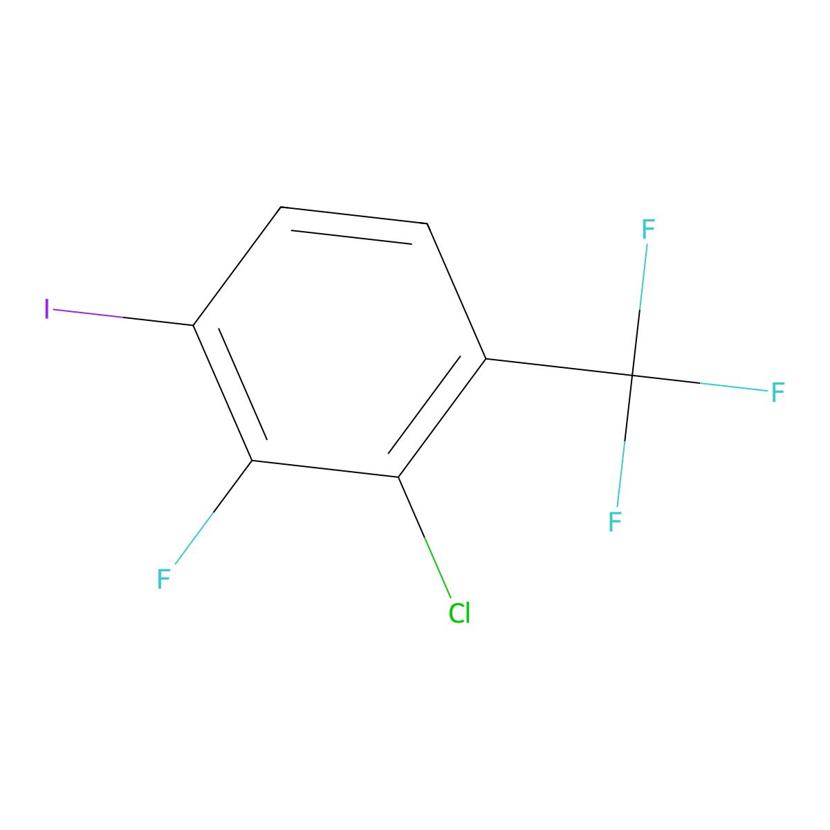 2-Chloro-3-fluoro-4-iodo-1-(trifluoromethyl)benZene molecular structure, CAS 2384904-45-2