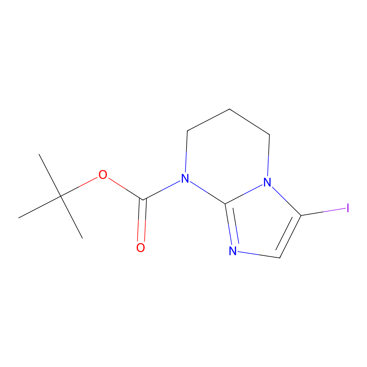 Tert-butyl 3-iodo-6,7-dihydro-5H-imidazo[1,2-a]pyrimidine-8-carboxylate molecular structure, CAS 2384911-33-3
