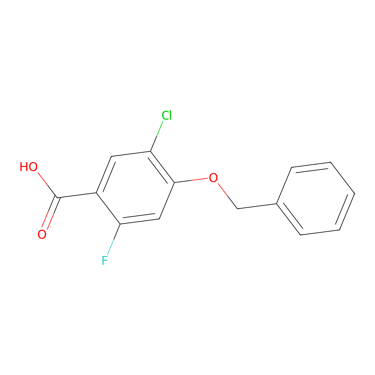 4-(Benzyloxy)-5-chloro-2-fluorobenzoic acid molecular structure, CAS 2384919-02-0