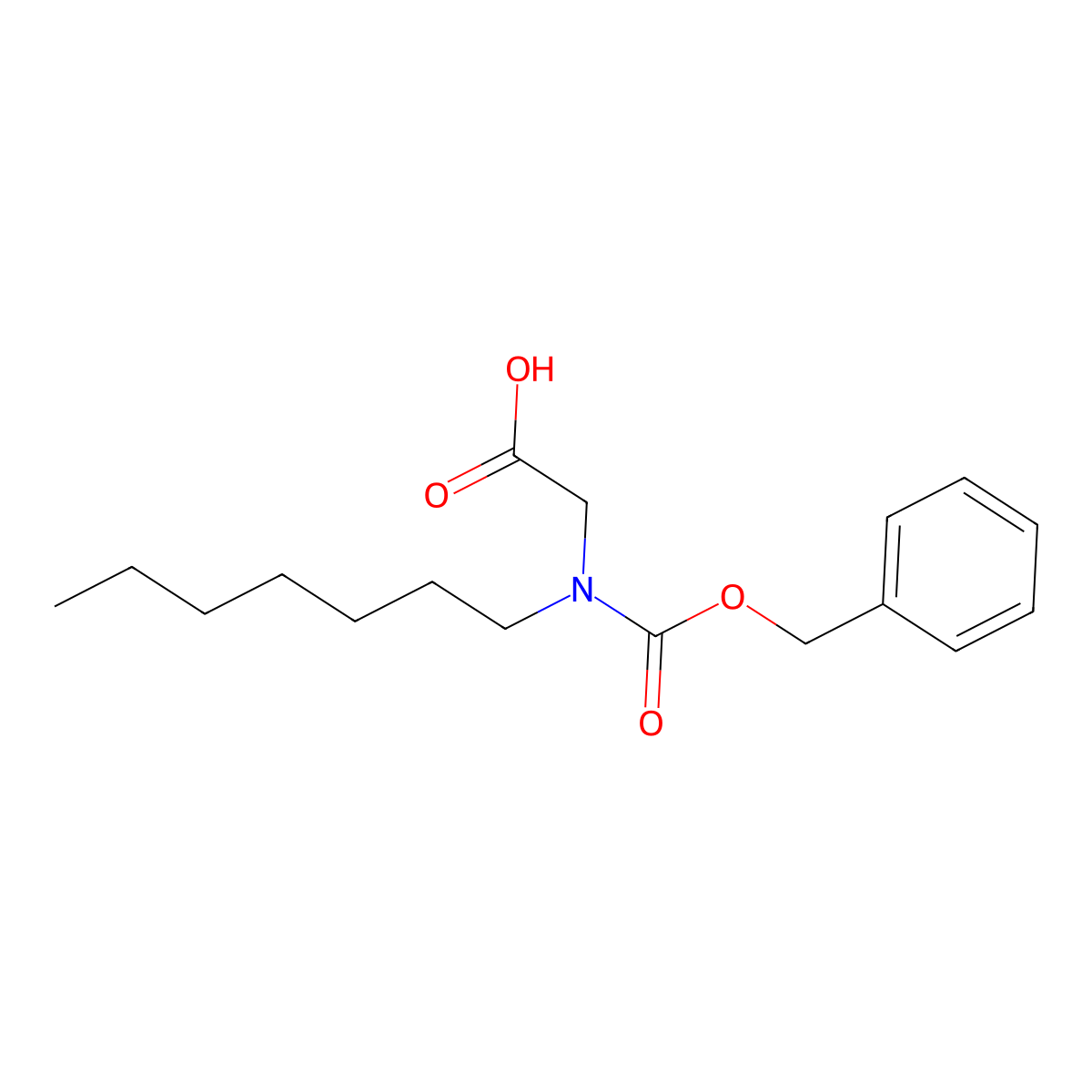 2-{[(Benzyloxy)carbonyl](heptyl)amino}acetic acid molecular structure, CAS 2384923-03-7