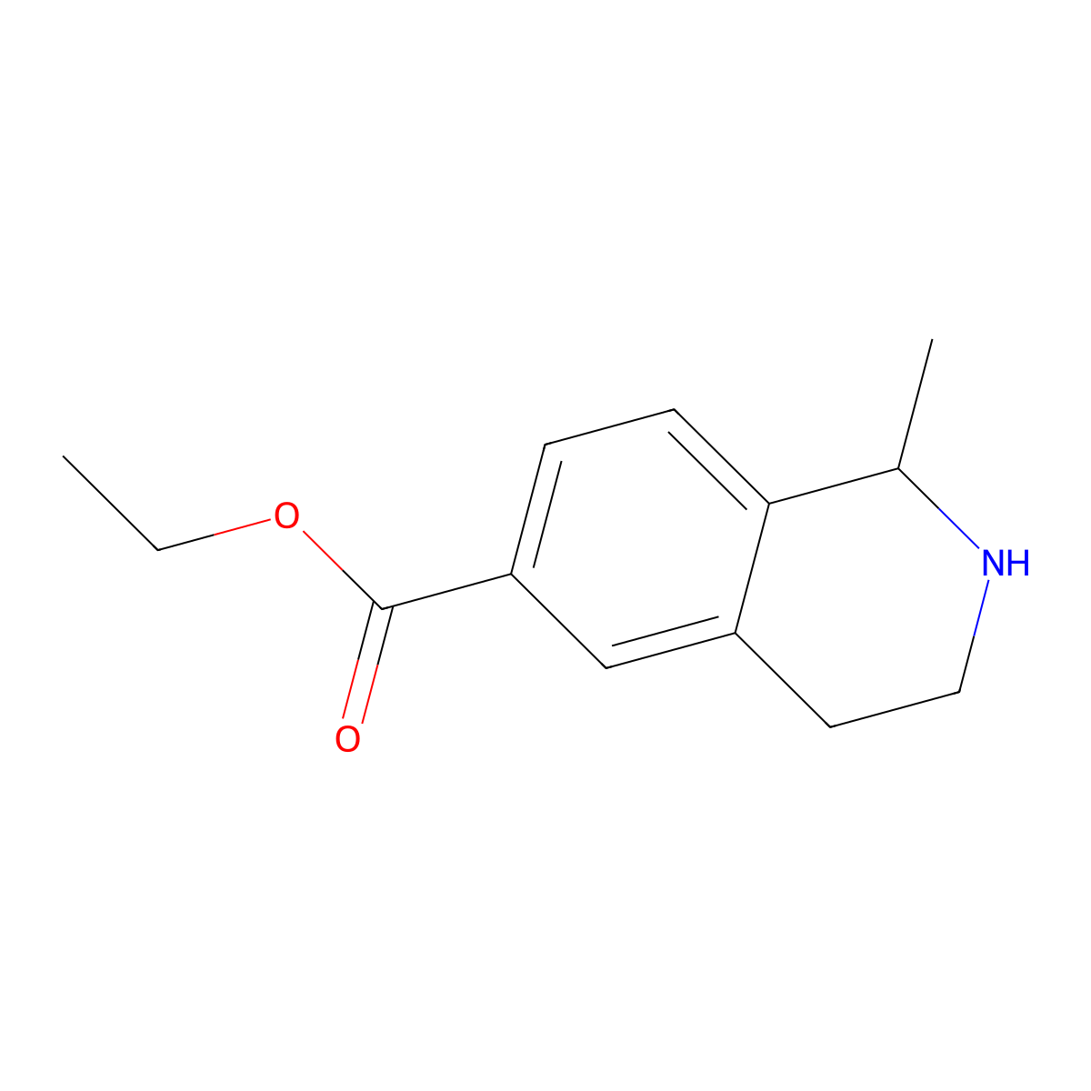 Ethyl 1-methyl-1,2,3,4-tetrahydroisoquinoline-6-carboxylate molecular structure, CAS 2384924-22-3