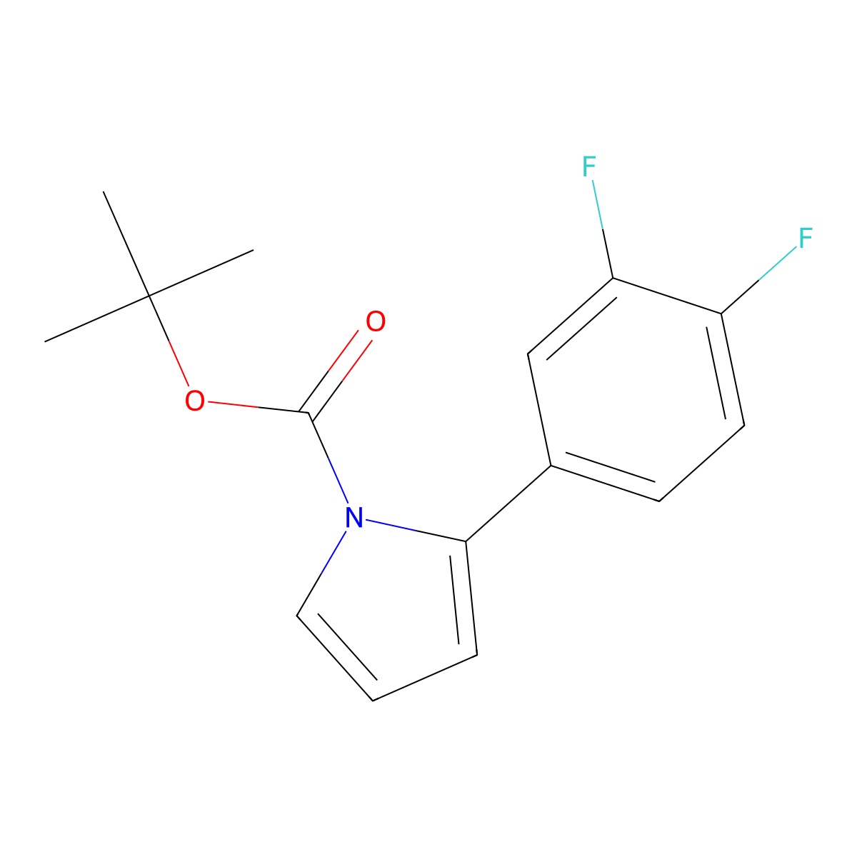Tert-butyl 2-(3,4-difluorophenyl)-1H-pyrrole-1-carboxylate molecular structure, CAS 2384936-14-3