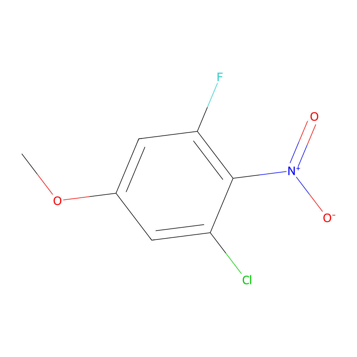 1-Chloro-3-fluoro-5-methoxy-2-nitrobenzene molecular structure, CAS 2384936-24-5