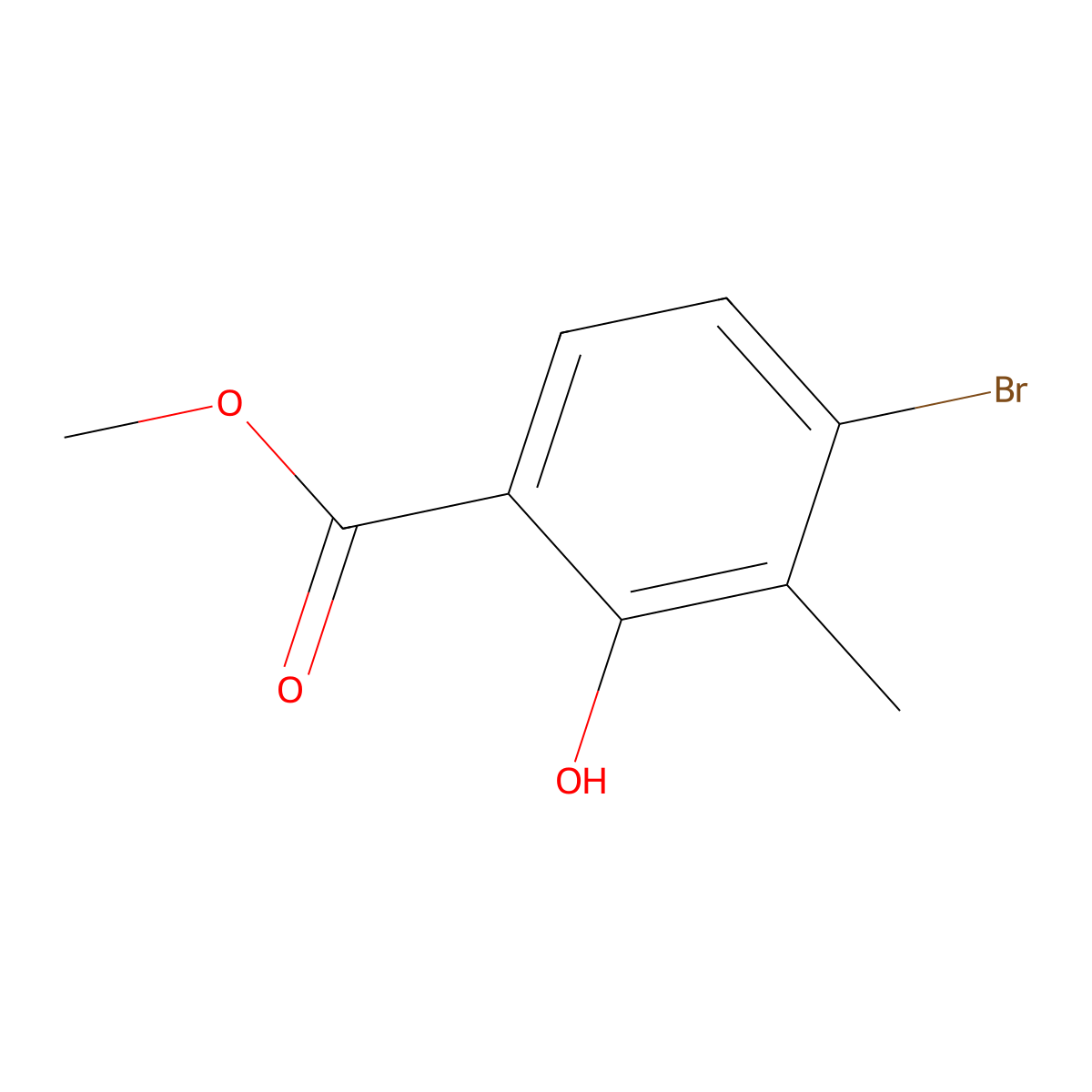 Methyl 4-bromo-2-hydroxy-3-methylbenzoate molecular structure, CAS 2384936-49-4