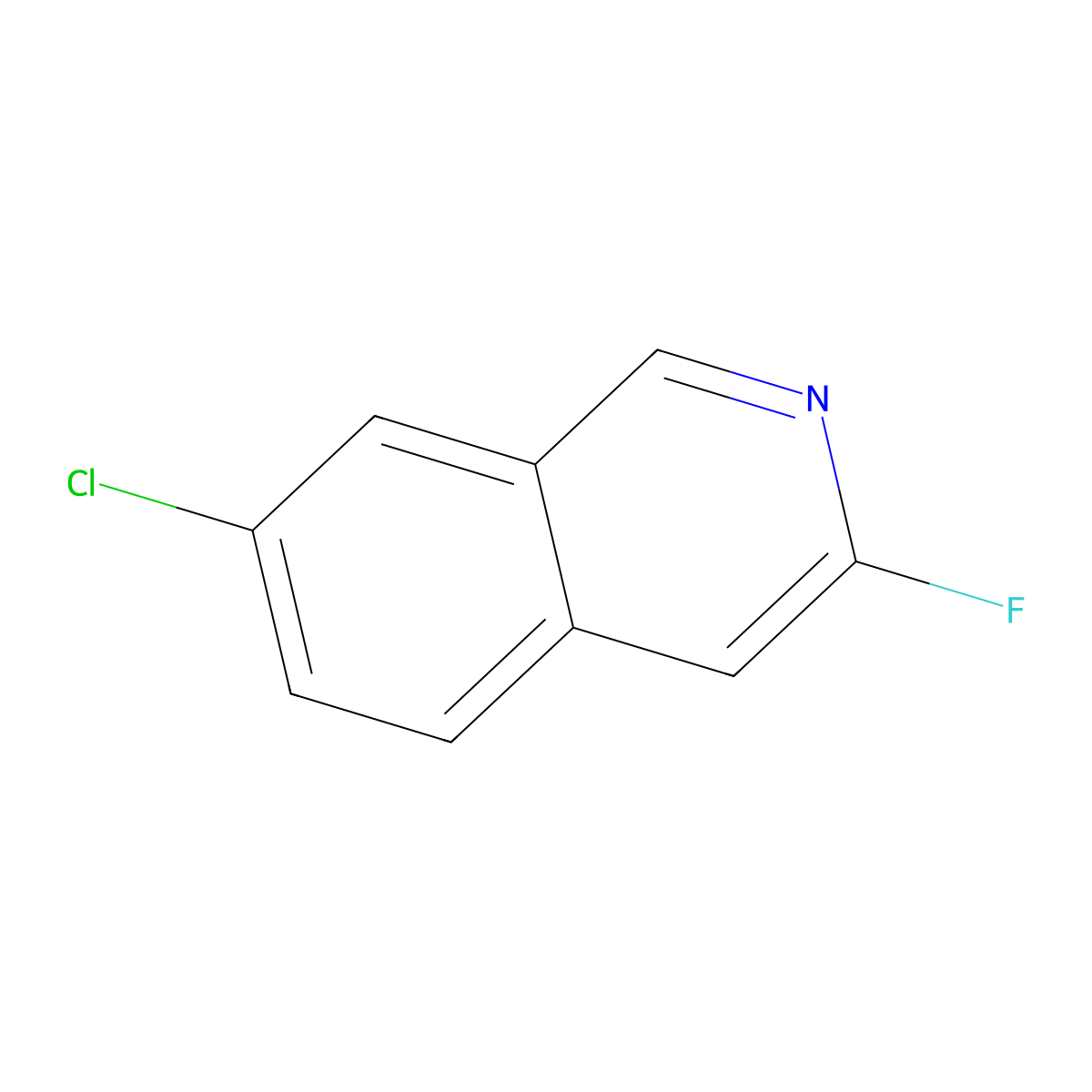 7-Chloro-3-fluoroisoquinoline molecular structure, CAS 2384938-52-5