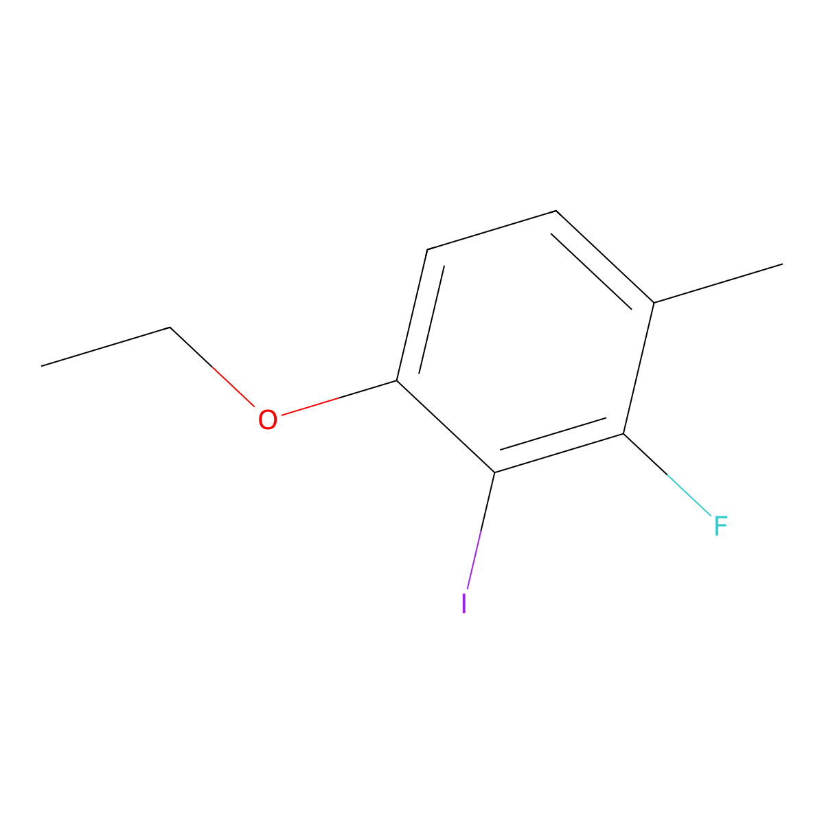 1-Ethoxy-3-fluoro-2-iodo-4-methylbenzene molecular structure, CAS 2384939-06-2