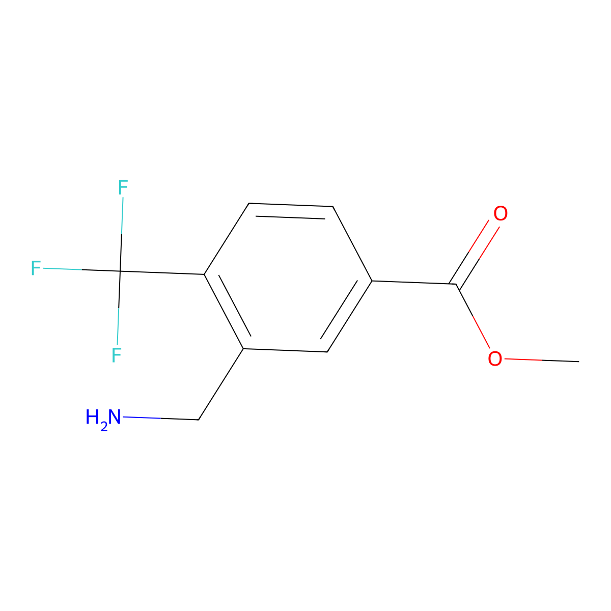 Methyl 3-(aminomethyl)-4-(trifluoromethyl)benzoate molecular structure, CAS 2384943-07-9