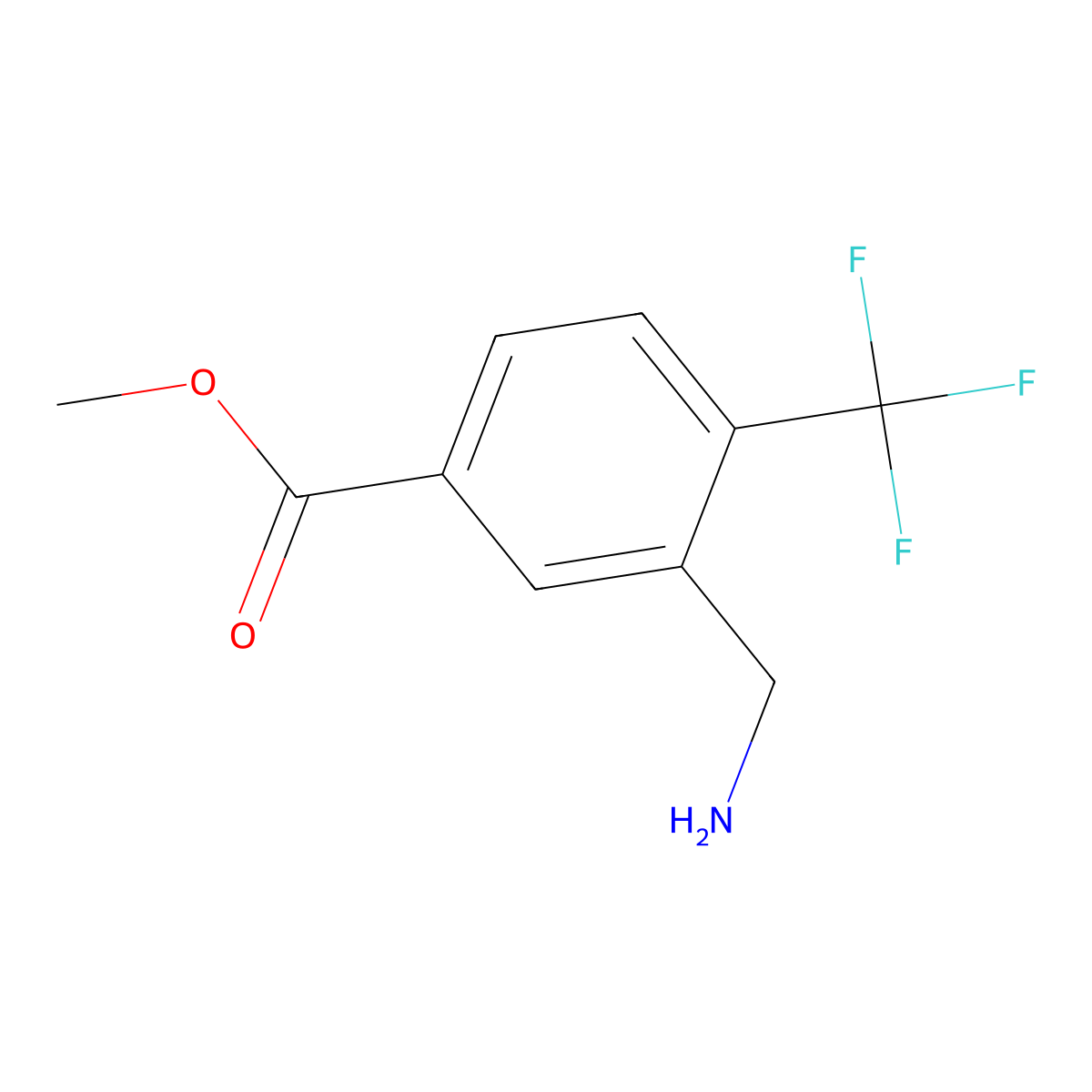 Methyl 3-(aminomethyl)-4-(trifluoromethyl)benzoate molecular structure, CAS 2384943-07-9