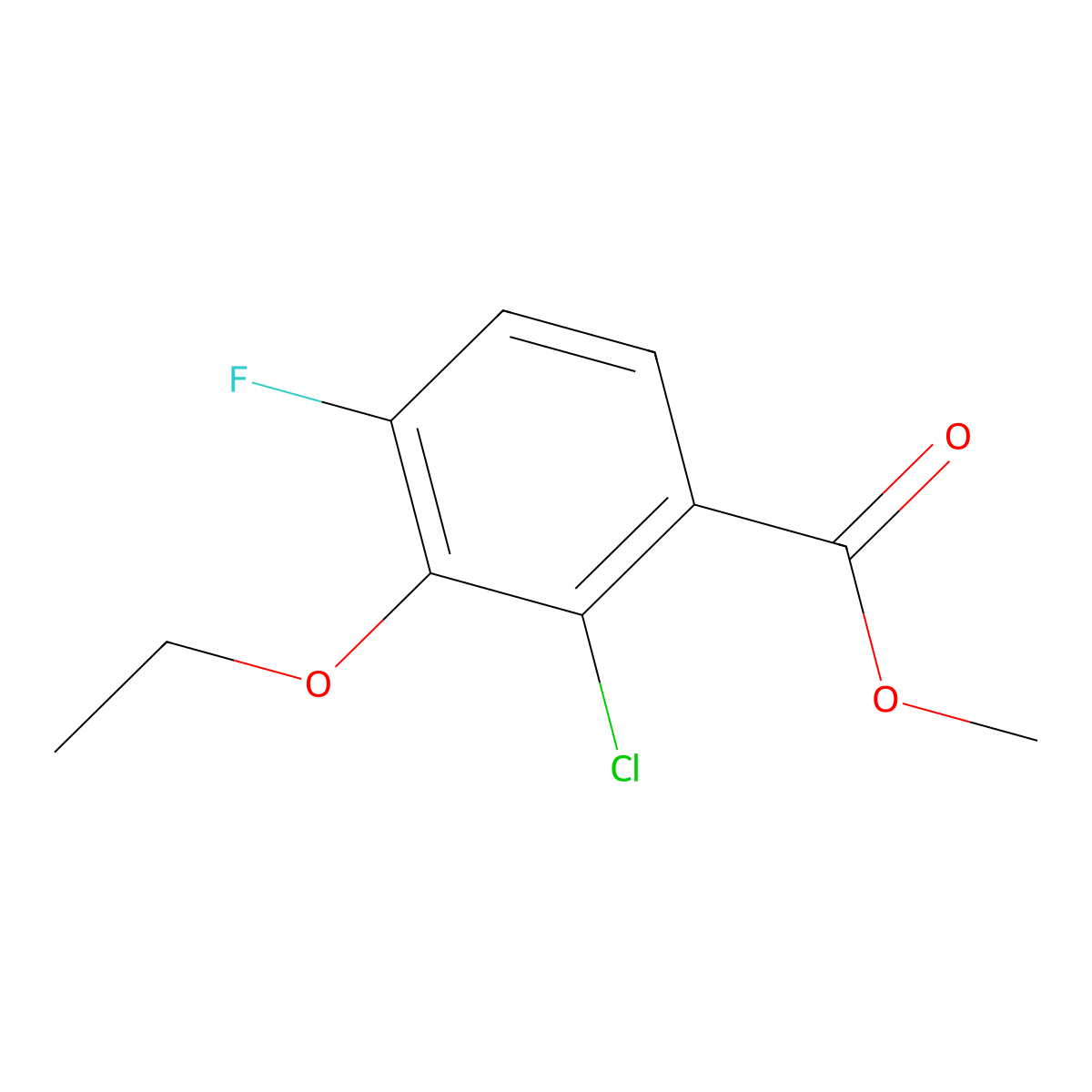 Methyl 2-chloro-3-ethoxy-4-fluorobenZoate molecular structure, CAS 2384943-78-4
