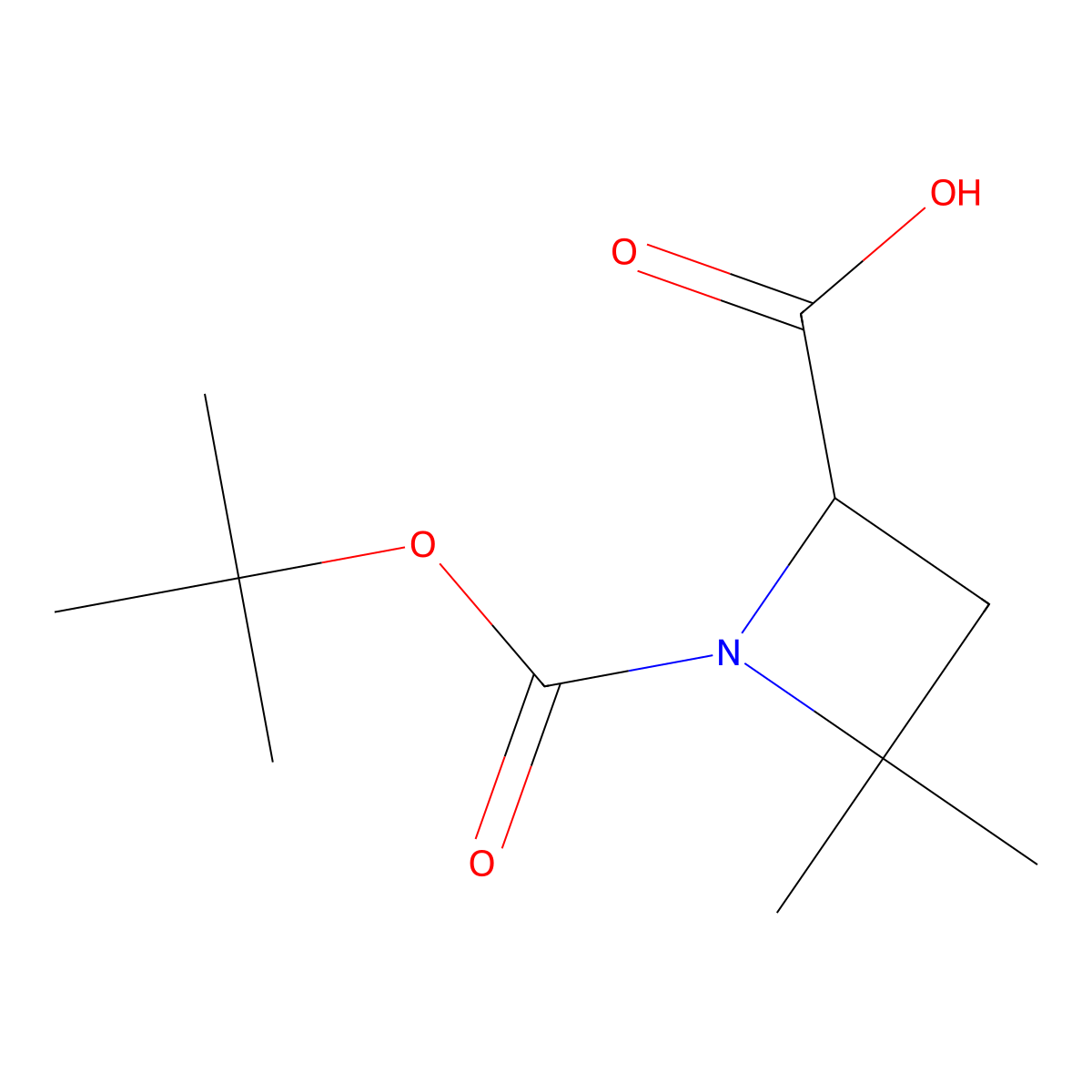 1-[(Tert-butoxy)carbonyl]-4,4-dimethylazetidine-2-carboxylic acid molecular structure, CAS 2384947-83-3