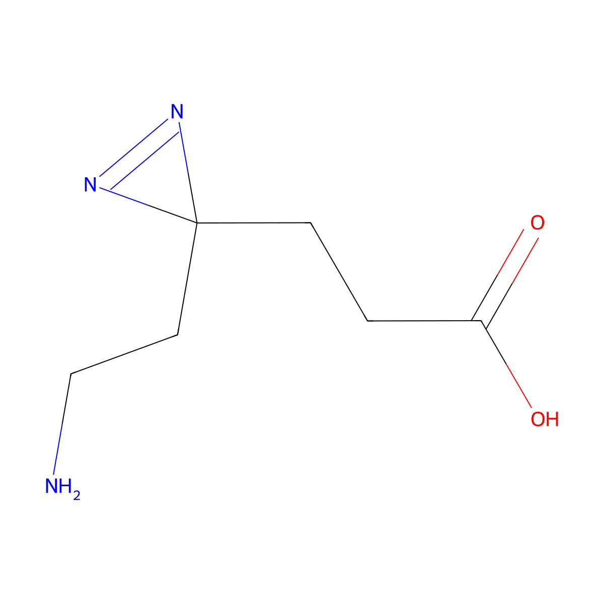 3-[3-(2-aminoethyl)-3H-diazirin-3-yl]propanoic acid molecular structure, CAS 2384949-01-1