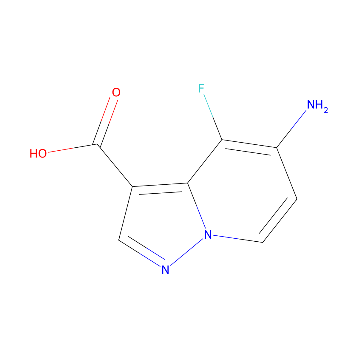 5-Amino-4-fluoropyrazolo[1,5-a]pyridine-3-carboxylic acid molecular structure, CAS 2384951-44-2