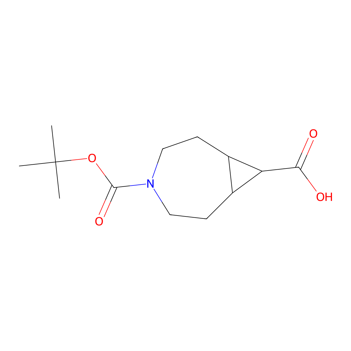 4-[(Tert-butoxy)carbonyl]-4-azabicyclo[5.1.0]octane-8-carboxylic acid molecular structure, CAS 2384955-63-7
