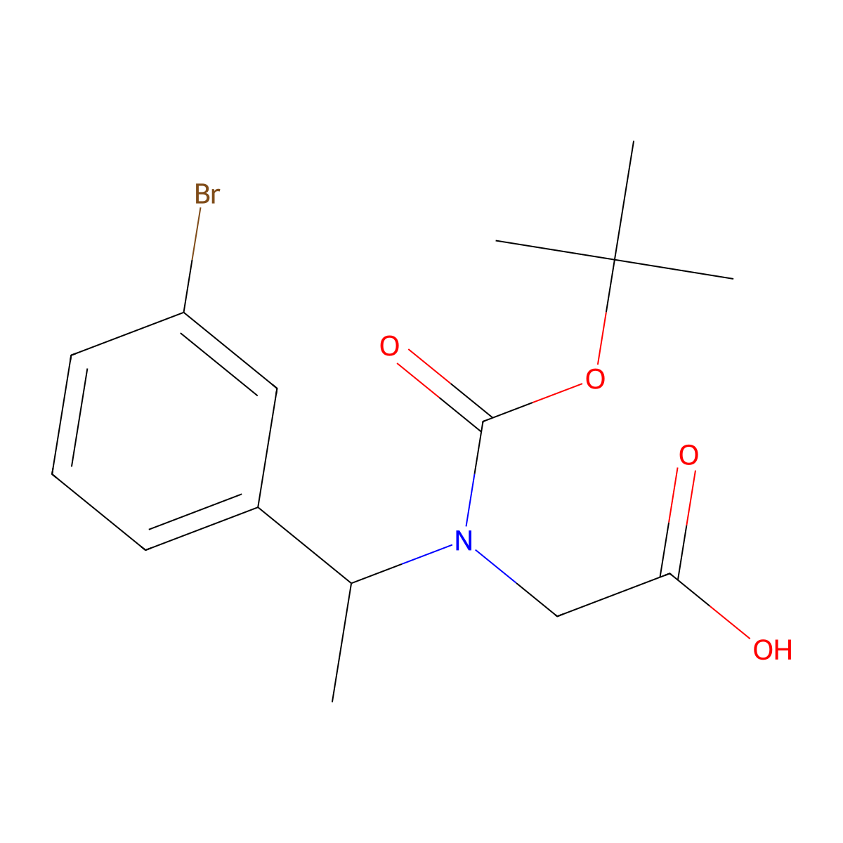 2-{[1-(3-Bromophenyl)ethyl][(tert-butoxy)carbonyl]amino}acetic acid molecular structure, CAS 2384957-88-2