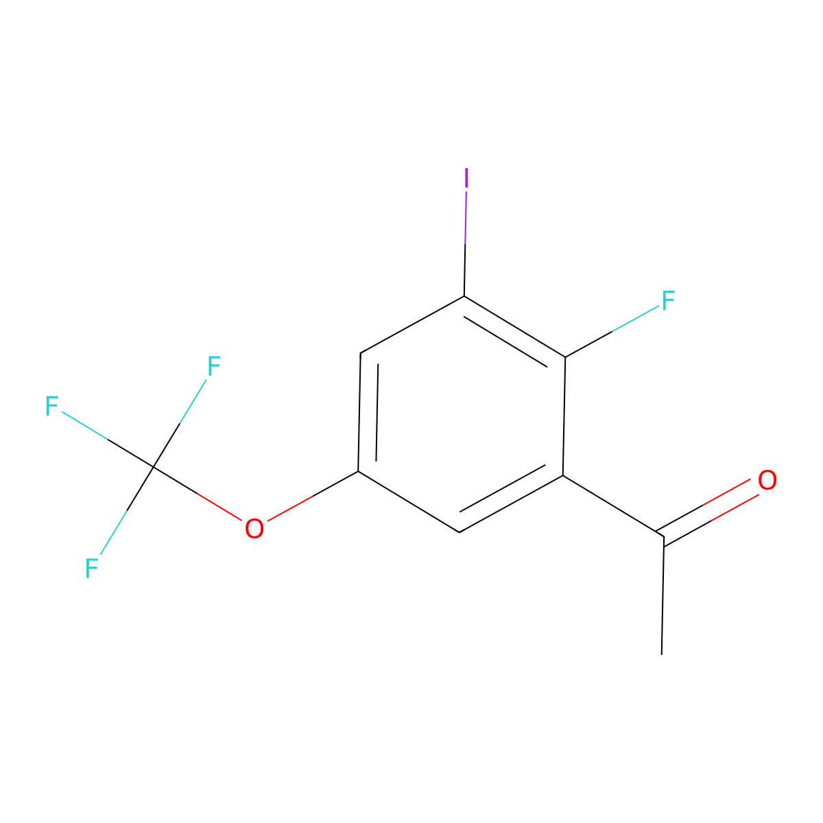 1-[2-Fluoro-3-iodo-5-(trifluoromethoxy)phenyl]ethanone molecular structure, CAS 2384966-05-4