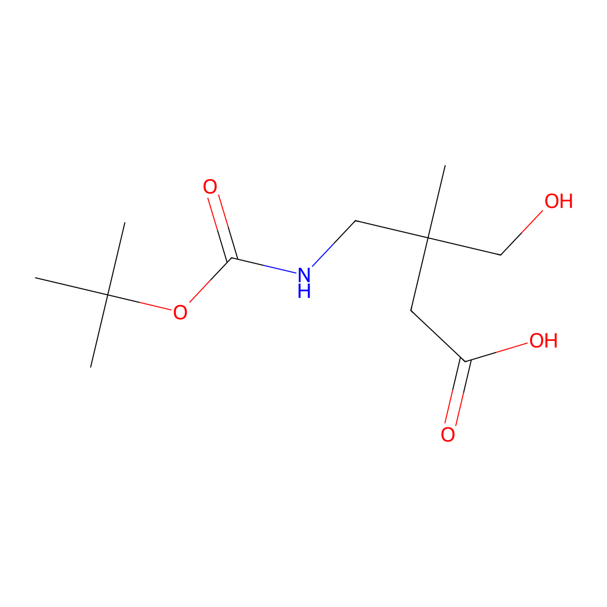 3-({[(Tert-butoxy)carbonyl]amino}methyl)-4-hydroxy-3-methylbutanoic acid molecular structure, CAS 2384967-76-2