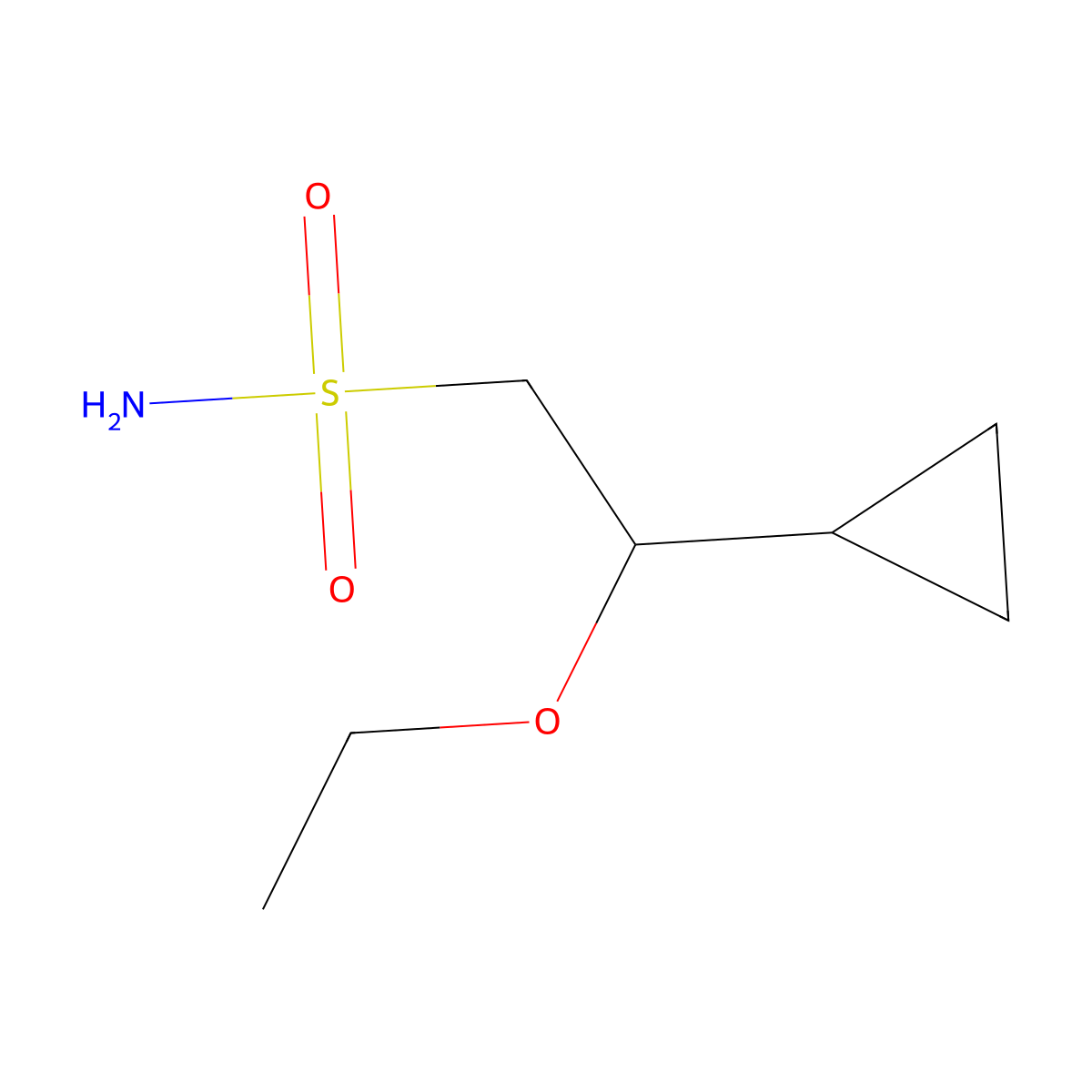 2-Cyclopropyl-2-ethoxyethane-1-sulfonamide molecular structure, CAS 2384968-82-3