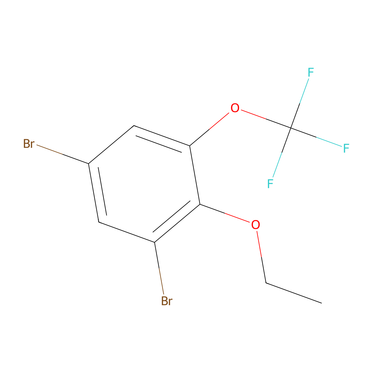 1,5-Dibromo-2-ethoxy-3-(trifluoromethoxy)benzene molecular structure, CAS 2384971-08-6