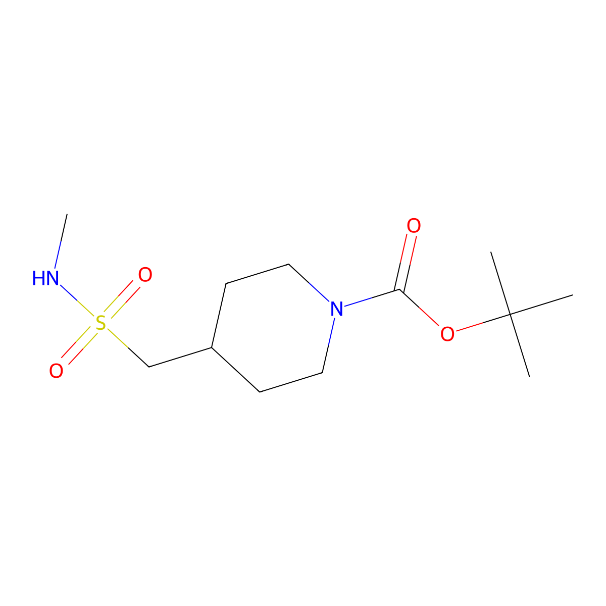 Tert-butyl 4-[(methylsulfamoyl)methyl]piperidine-1-carboxylate molecular structure, CAS 2384974-97-2