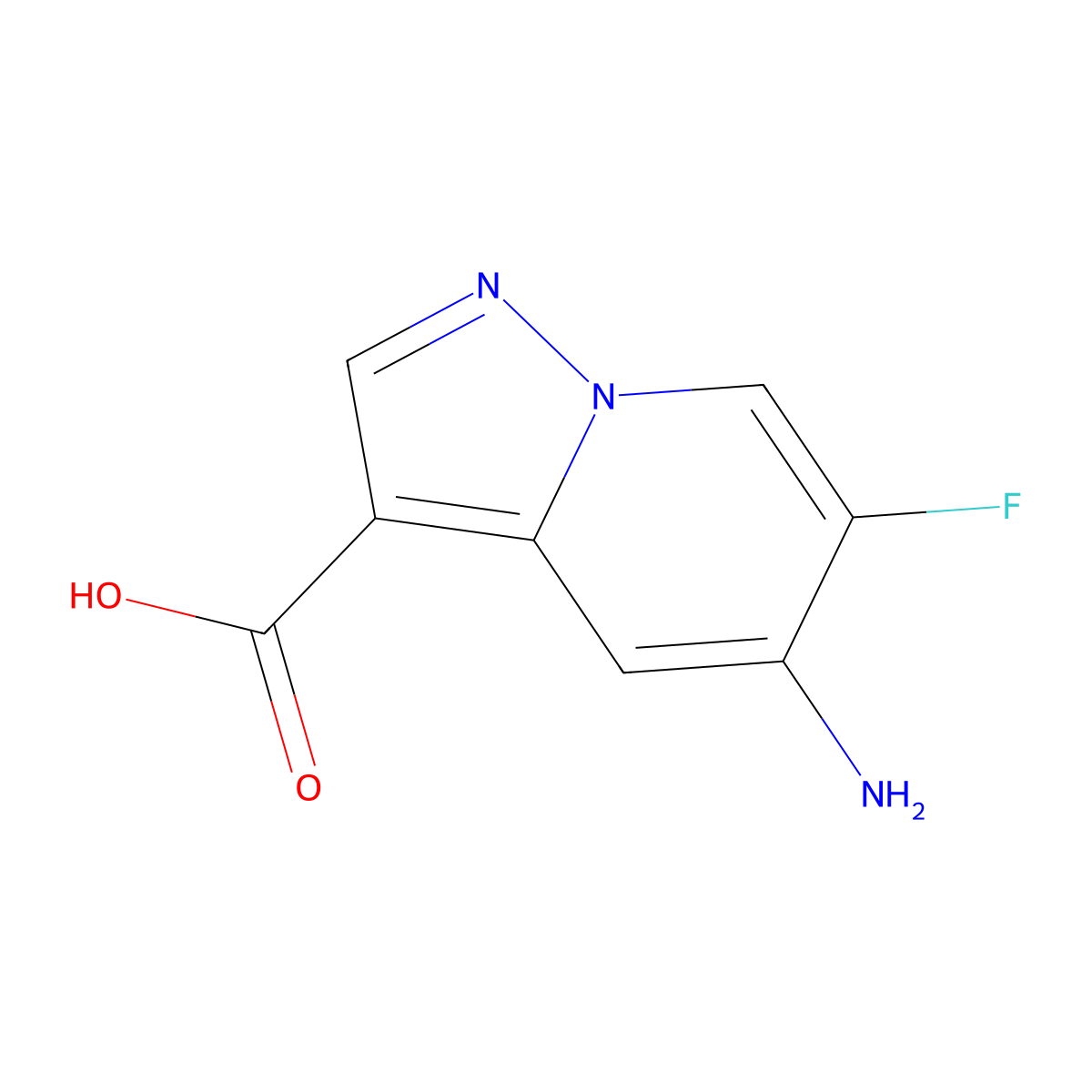 5-Amino-6-fluoropyrazolo[1,5-a]pyridine-3-carboxylic acid molecular structure, CAS 2384978-30-5