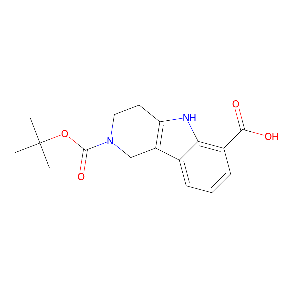 2-[(tert-butoxy)carbonyl]-1H,2H,3H,4H,5H-pyrido[4,3-b]indole-6-carboxylic acid molecular structure, CAS 2384979-89-7