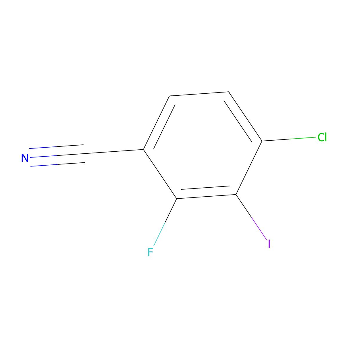 4-Chloro-2-fluoro-3-iodobenzonitrile molecular structure, CAS 2384980-61-2