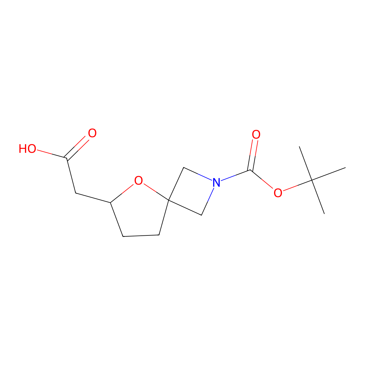 2-(2-((Tert-butoxy)carbonyl)-5-oxa-2-azaspiro(3.4)octan-6-yl)acetic acid molecular structure, CAS 2384984-90-9