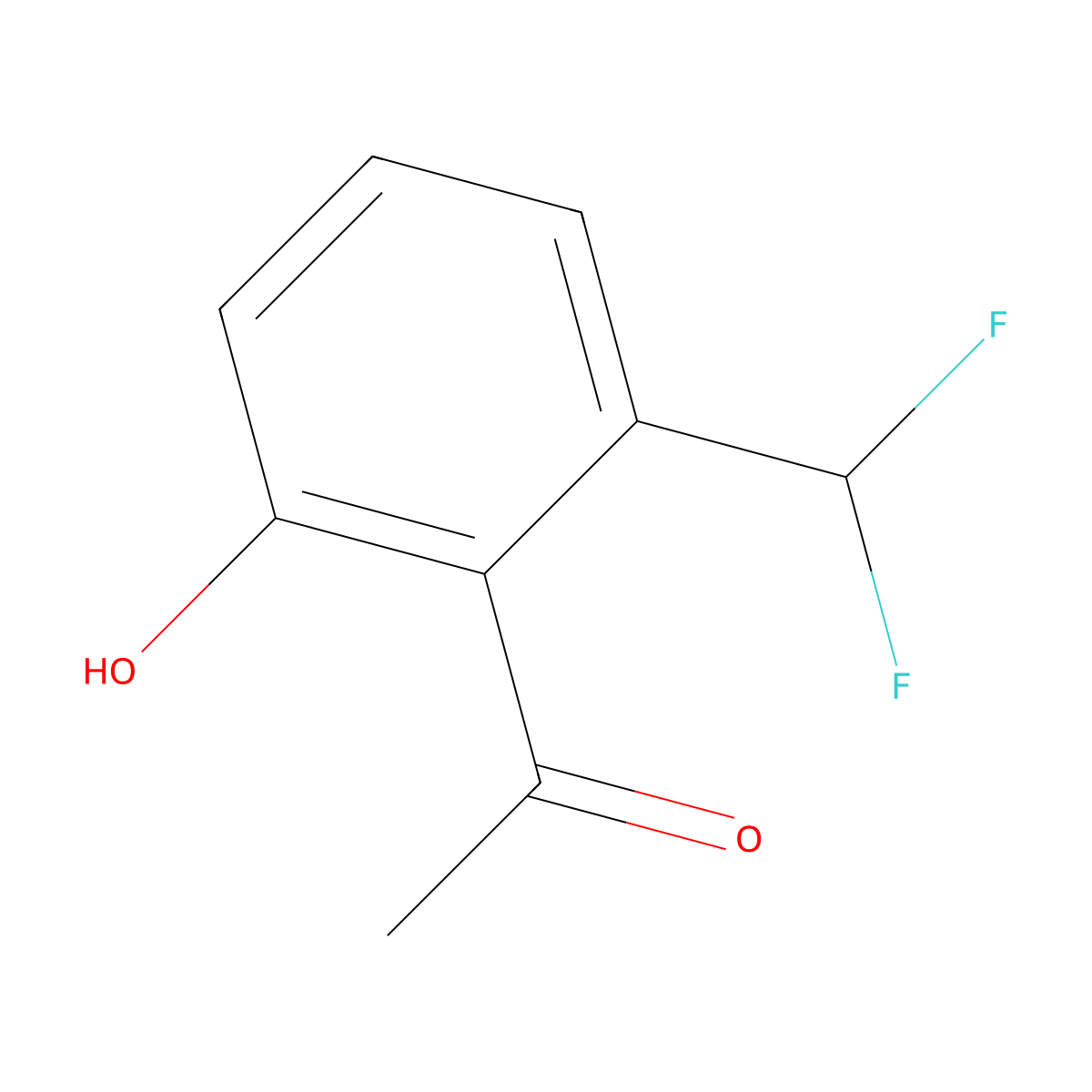 1-[2-(Difluoromethyl)-6-hydroxyphenyl]ethan-1-one molecular structure, CAS 2384986-59-6