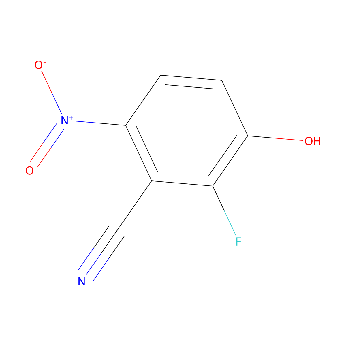 2-Fluoro-3-hydroxy-6-nitrobenzonitrile molecular structure, CAS 2384987-57-7