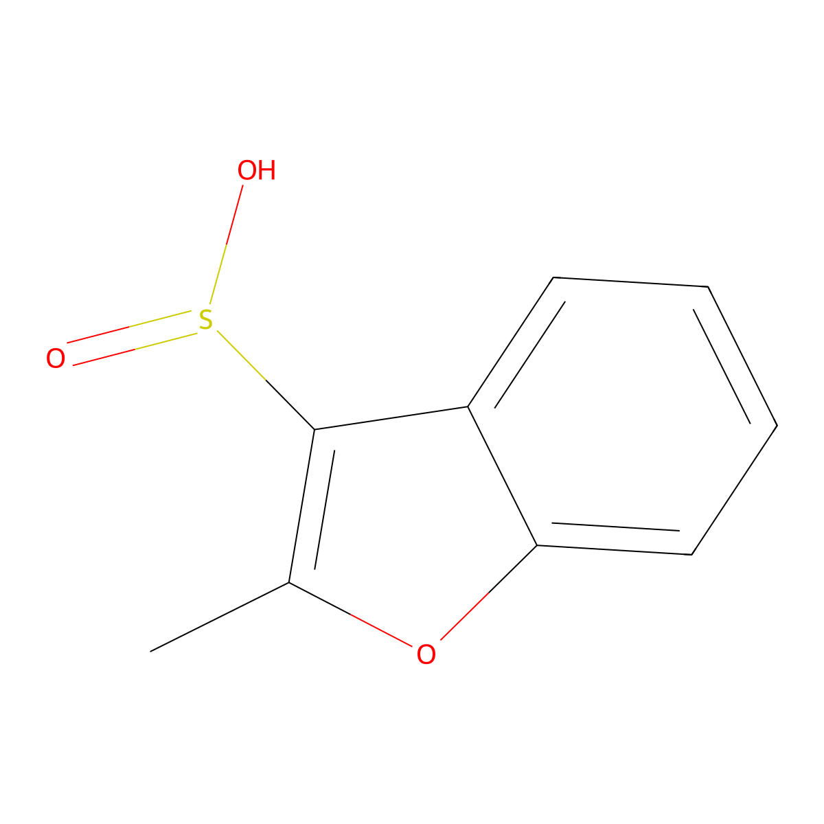 2-Methyl-1-benzofuran-3-sulfinic acid molecular structure, CAS 2384989-81-3