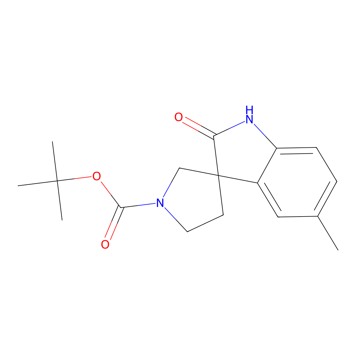 tert-Butyl 5-methyl-2-oxospiro[indoline-3,3'-pyrrolidine]-1'-carboxylate molecular structure, CAS 2384992-51-0