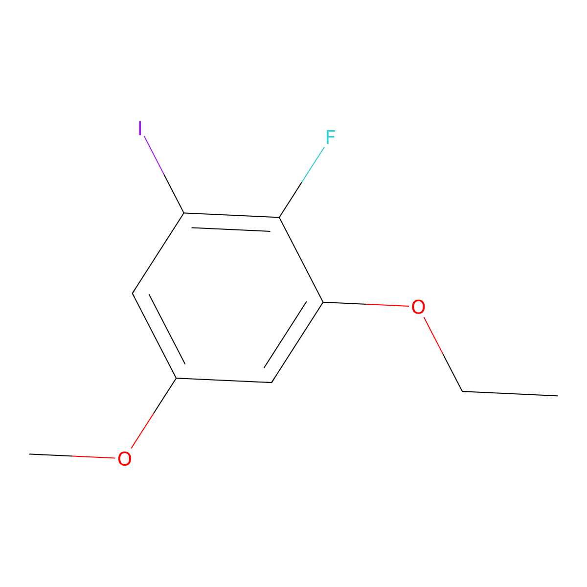 1-Ethoxy-2-fluoro-3-iodo-5-methoxybenzene molecular structure, CAS 2384999-33-9