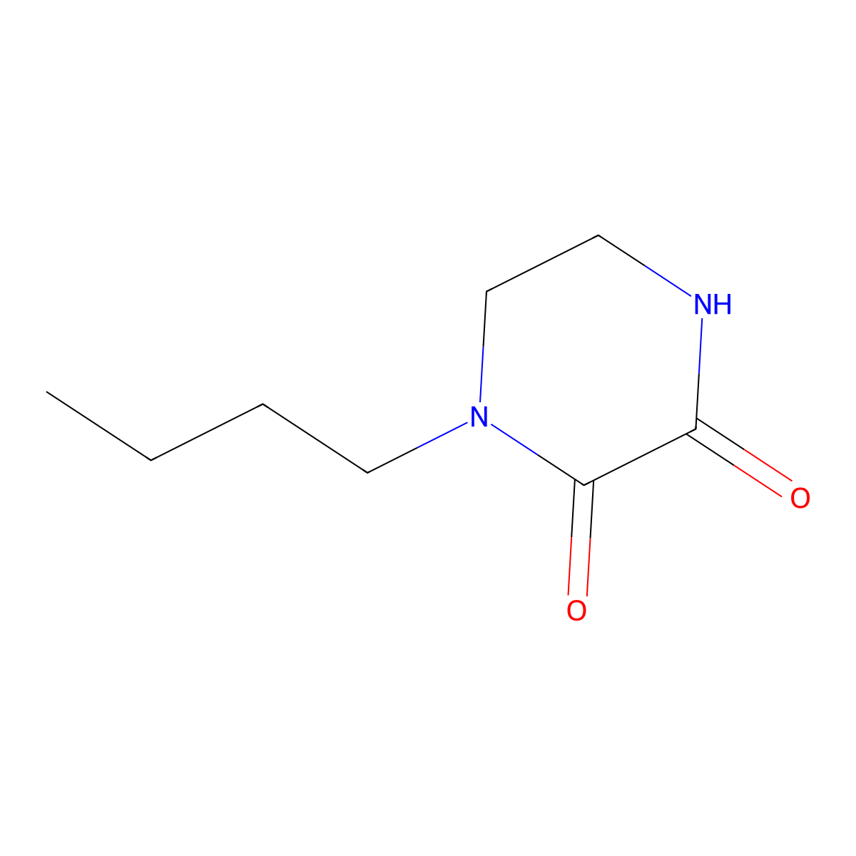 2,3-Piperazinedione, 1-butyl- molecular structure, CAS 2385-28-6