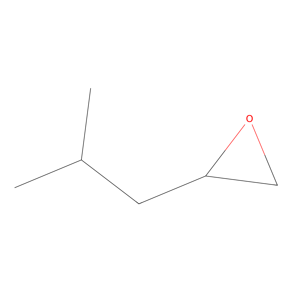 Isobutyloxirane molecular structure, CAS 23850-78-4
