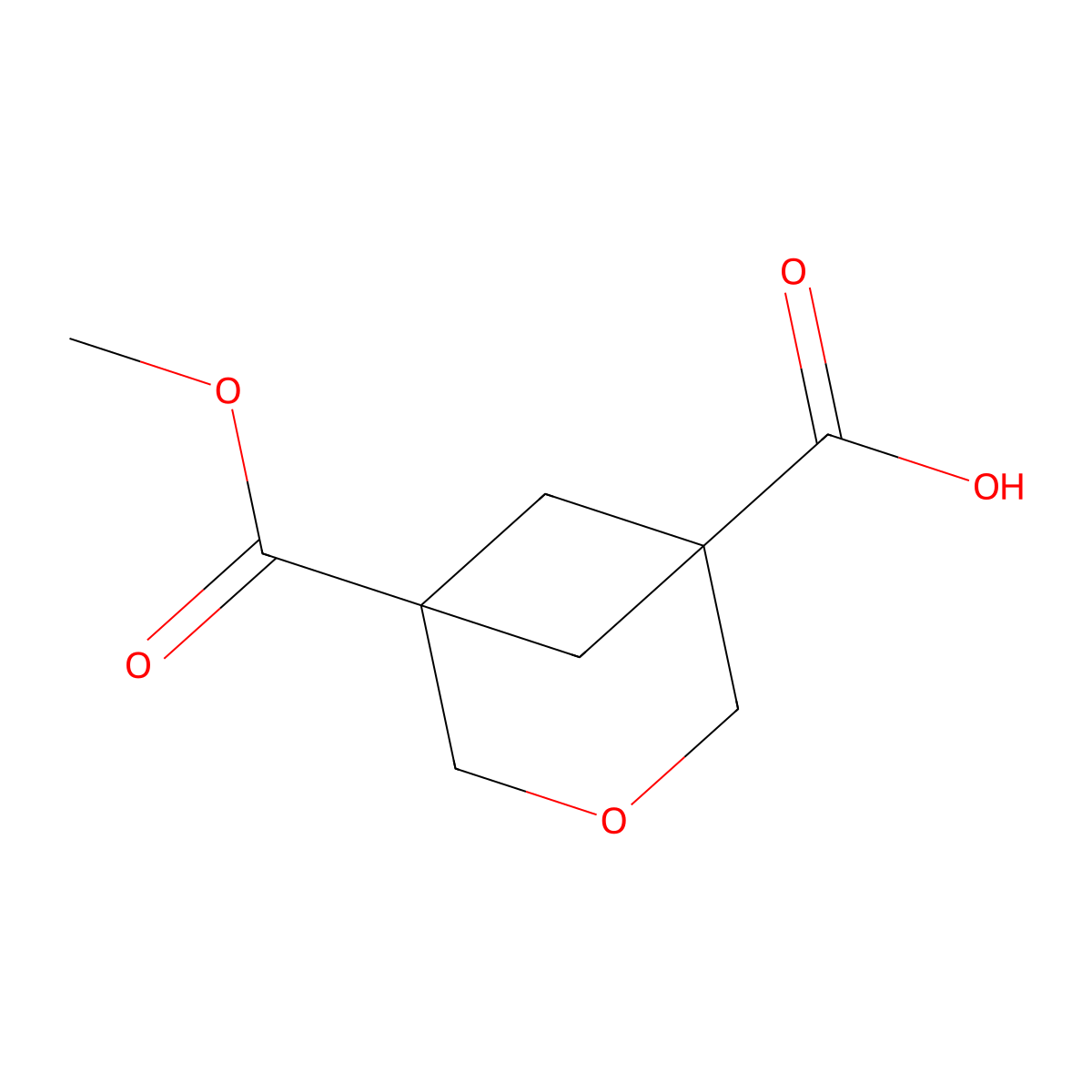 5-(Methoxycarbonyl)-3-oxabicyclo(3.1.1)heptane-1-carboxylic acid molecular structure, CAS 2385005-05-8