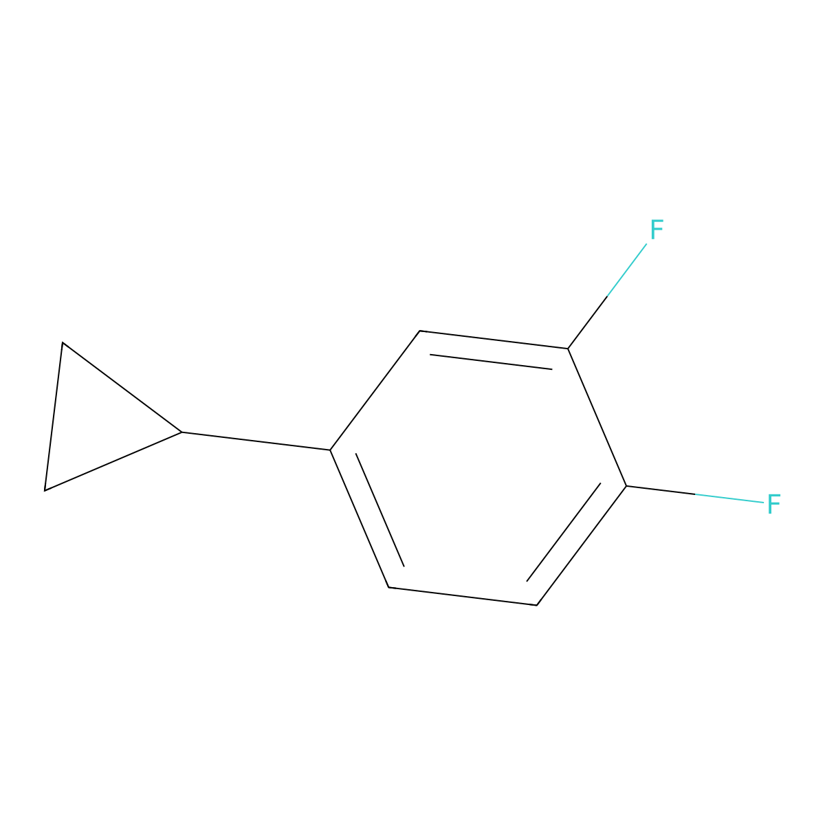 1,2-Difluoro-4-cyclopropylbenzene molecular structure, CAS 2385007-14-5